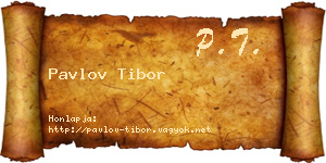 Pavlov Tibor névjegykártya